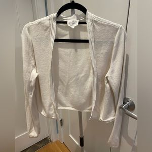 Sezane White cropped cardigan size L